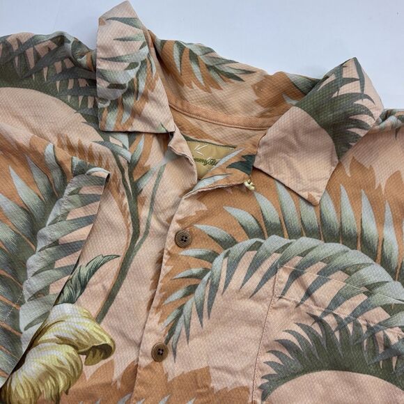 Tommy Bahama Other - Tommy Bahama Men's XXL Silk Peach Tropical Short Sleeve Button Down Shirt